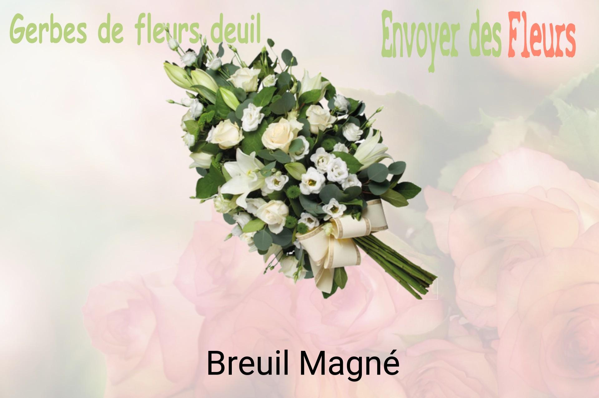 Gerbe de fleurs de deuil livrée à Breuil-Magné